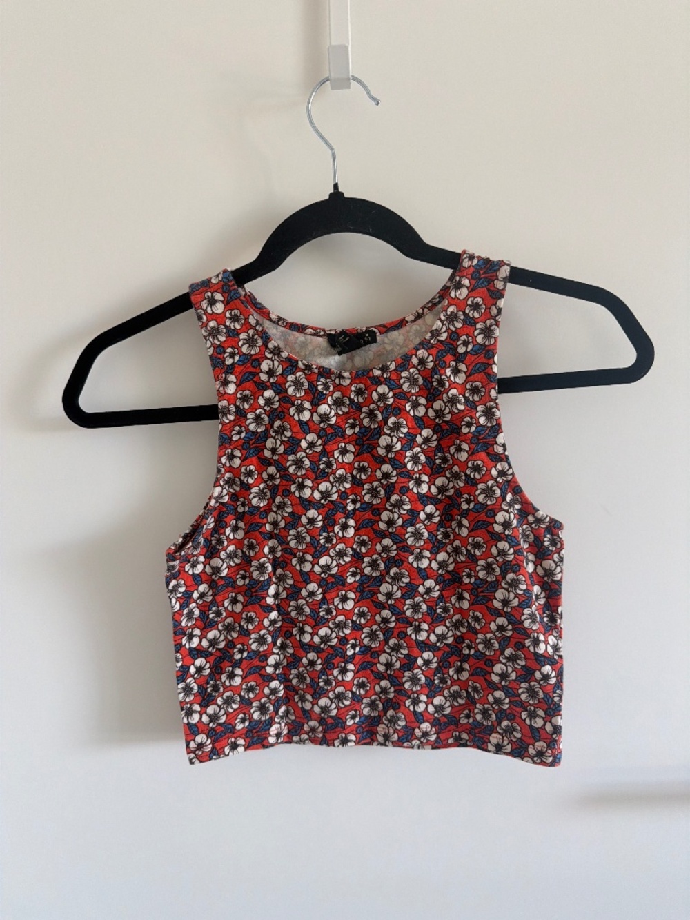 Forever 21 Orange Floral Cropped Tank Size S